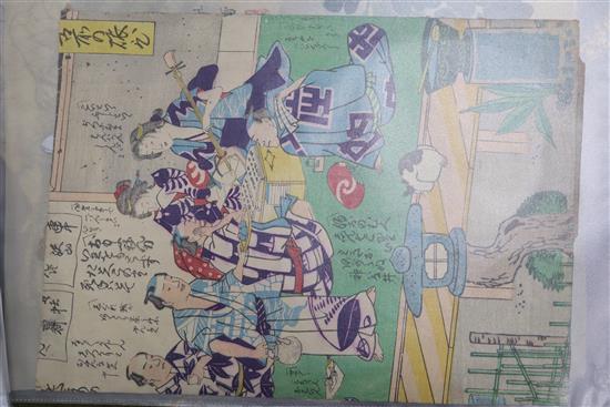 A group of assorted Japanese woodblock prints, unframed